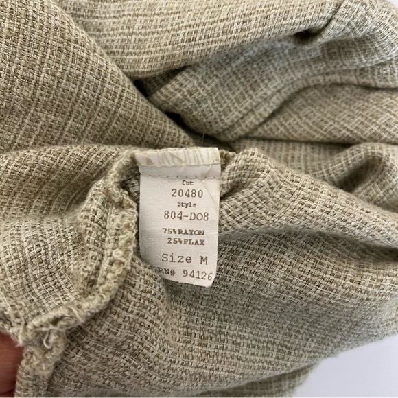 CP Shades tan/beige Flax Blend Short Sleeve Button Down Size Medium - Picture 7 of 7